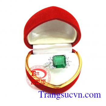 Nhẫn nữ gắn đá xanh mệnh hỏa
