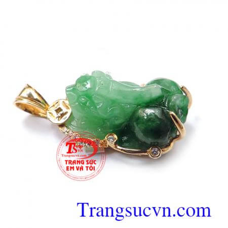 Loại sản phẩm: Bộ Tỳ hưu ngọc cẩm thạch thiên nhiên  Thương hiệu: Trang Sức Em Và Tôi Dây cao su bọc rồng