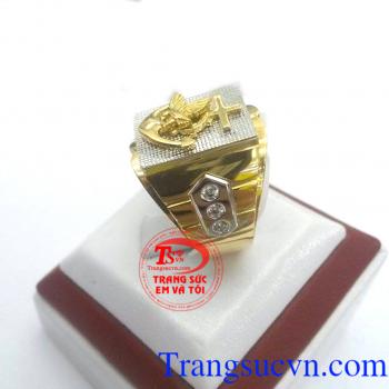 Nhẫn nam hòa bình vàng màu và vàng trắng 18k thiết kế và chế tác 3D với đường nét tinh tế sắc nét từng mm. sản phẩm bán toàn quốc, than toán an toàn. chất lượng đảm bảo