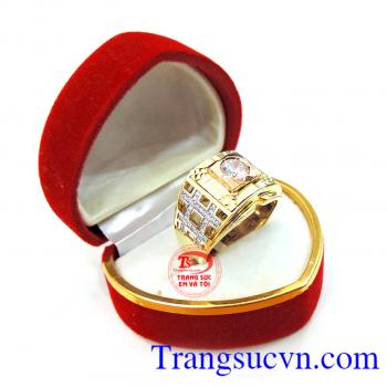Nhẫn nam vàng hồng 18k 75%Au nhập khẩu nguyên chiếc đeo sang trọng