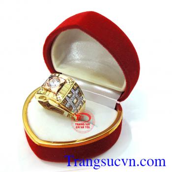 Nhẫn nam vàng tây đá đẹp