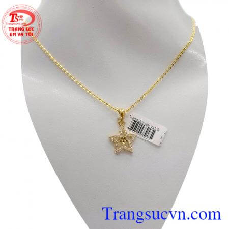 Bộ dây chuyền mặt ngôi sao may mắn Bộ trang sức nữ vàng quà tặng cho chị em phụ nữ trong các dịp lễ tết và ngày sinh nhật,ngày kỷ niệm món quà ý nghĩa,dây chuyền và mặt dây chất lượng đảm bảo,Sang trọng và quý phái hợp thời trang.