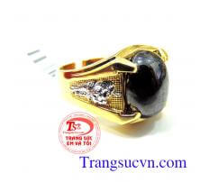 Nhẫn nam đá đen vàng tây