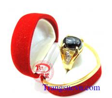 Nhẫn nam đá đen vàng tây