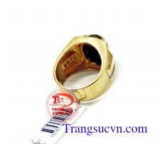 Nhẫn vàng nam giá rẻ đá đen
