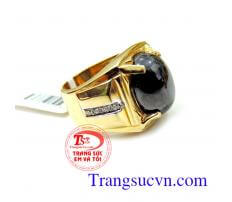 Nhẫn vàng nam giá rẻ đá đen