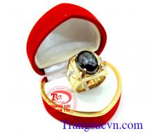 Nhẫn vàng nam giá rẻ đá đen