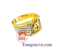 Nhẫn nam vàng tây 18k nhan nam đẹp, nhẫn nam vàng tây dành cho nam sang trọng và đẳng cấp phái mạnh