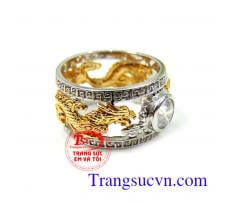 Nhẫn nam vàng trắng và vàng màu rồng