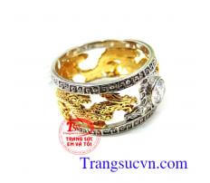 Nhẫn nam vàng trắng và vàng màu rồng