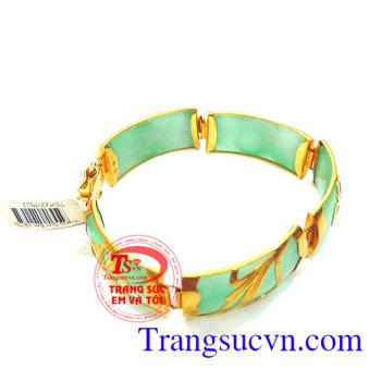 Lắc cẩm thạch bọc vàng tây Vòng tay vàng đáng yêu dành cho nữ