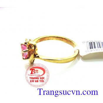 Nhẫn nữ vàng đá sapphire hồng
