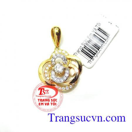 Mặt dây hoa vàng tây Tôn Vinh Vẻ Đẹp Hoàn Hảo Của Bạn Tinh tế làm tôn lên dáng và hợp thời trang,món quà ý nghĩa dành cho nữ,mặt dây chuyền vàng nữ đẹp