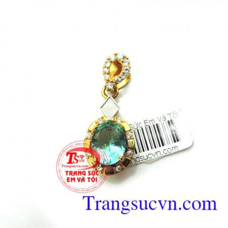Mặt dây chuyền vàng đá xanh