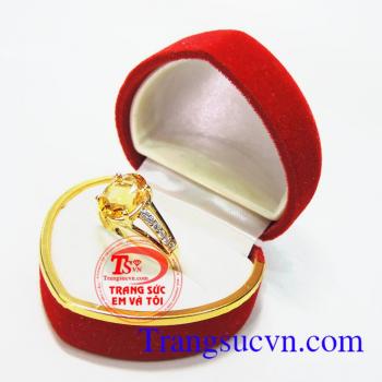 Nhẫn nữ thạch anh vàng