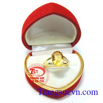 Nhẫn nữ thạch anh vàng