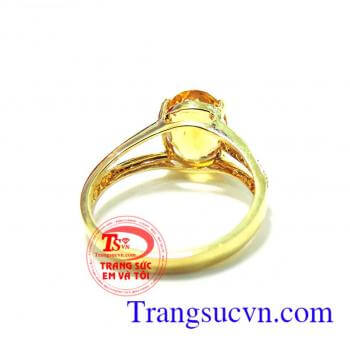 Nhẫn nữ thạch anh vàng