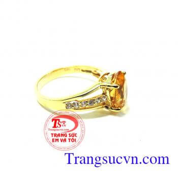 Nhẫn nữ thạch anh vàng