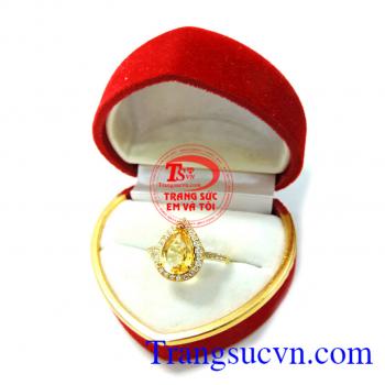 Nhẫn nữ Citrine vàng