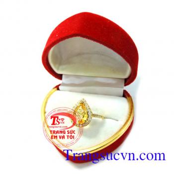 Nhẫn nữ Citrine vàng dành cho nữ,nhẫn nữ đẹp hợp mệnh kim, nhẫn nữ thạch anh vàng quý phái là món quá ý nghĩa cho người minh yêu thương,nhẫn nữ đẹp vàng
