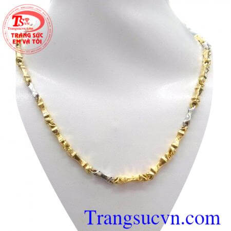 Bán Dây chuyền vàng 14k Tinh tế sang trọng dành cho nam Tôn Vinh giá trị đích thực,dây chuyền vàng màu+vàng trắng Thiết kế Tinh Xảo hợp thời trang Uy tín