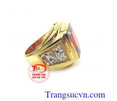 Nhẫn vàng tây nam đá đỏ hợp thời trang sang trọng giá cả hợp lý thanh toán an toàn,đảm bảo,nhẫn vàng cho nam phong cách mới lịch lãm