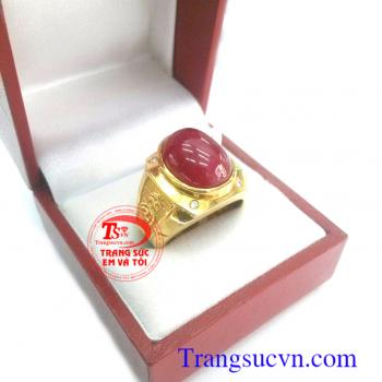 Nhẫn nam ruby thiên nhiên mệnh thổ