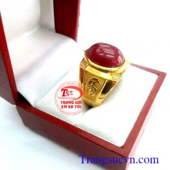 Nhẫn nam ruby thiên nhiên