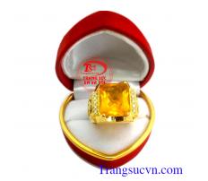 Nhẫn nam thạch anh vàng