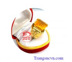 Nhẫn nam thạch anh vàng