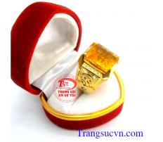 Nhẫn nam thạch anh vàng