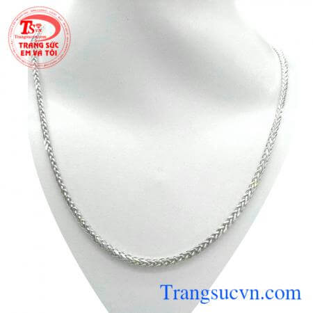 Dây chuyền Ý bện vàng trắng 18k