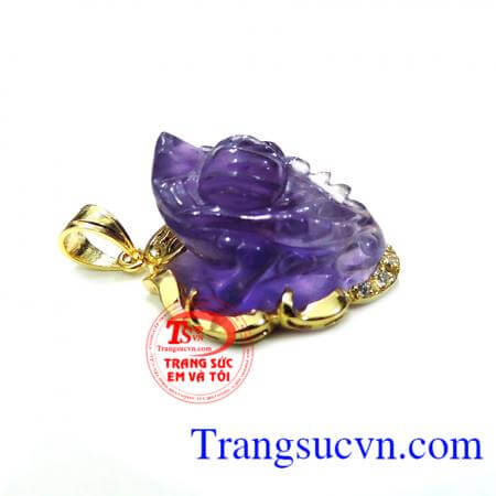 Thạch anh tím cóc ngậm tiền thạch anh tím