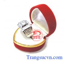 Nhẫn nam vàng 18k trắng