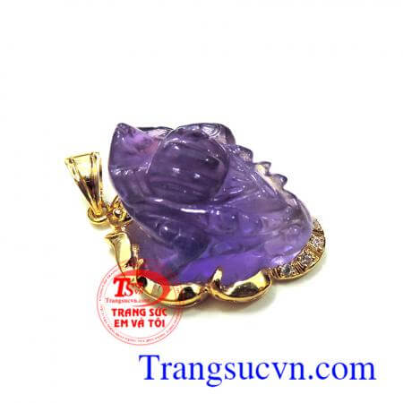 Bộ dây chuyền thiềm thừ thạch anh tím