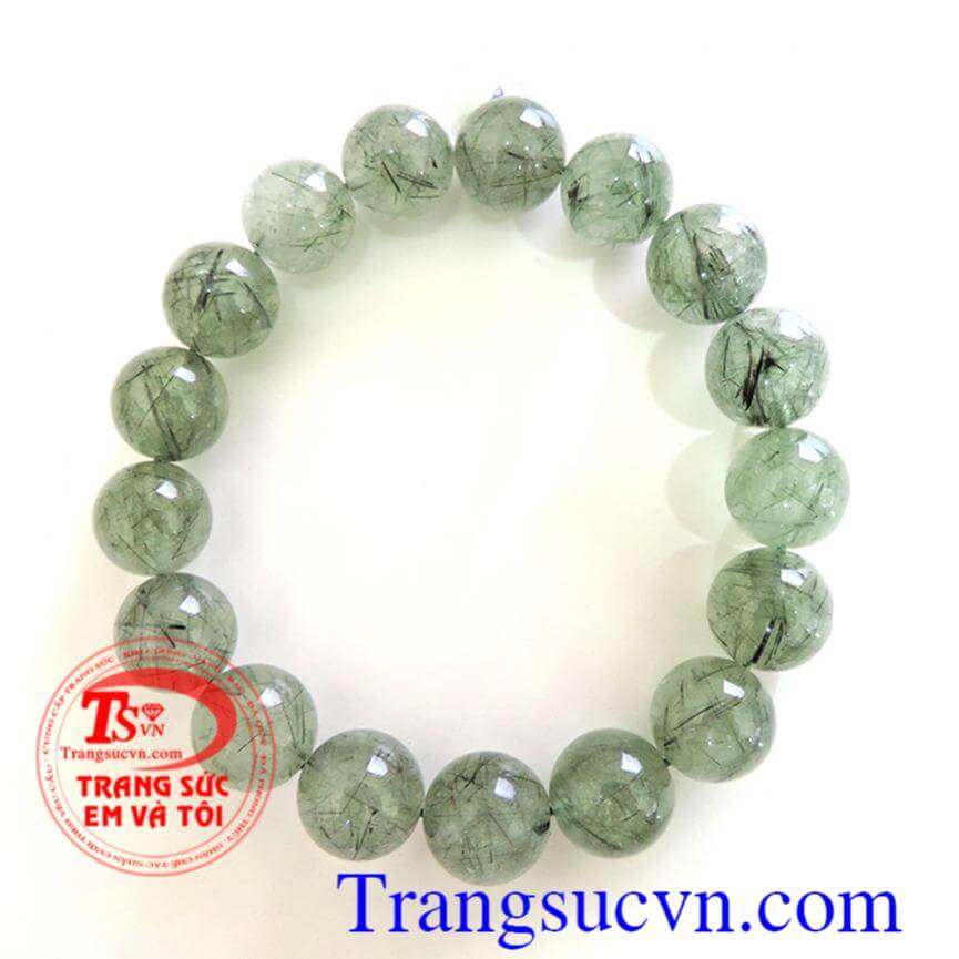 Chuỗi thạch anh tóc xanh thiên nhiên đẹp 