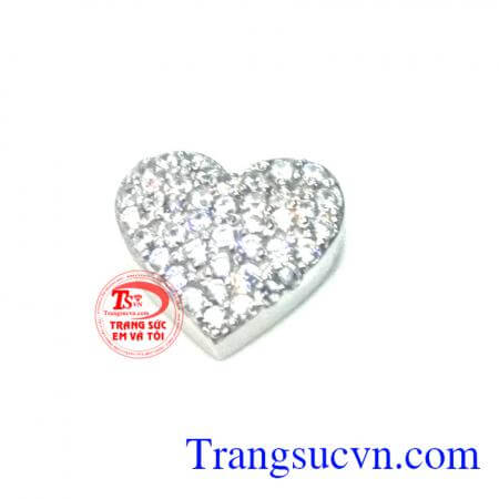 Trái tim vàng trắng mặt dây