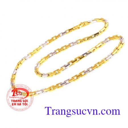 Dây chuyền vàng Italy hai màu 18k 75%Au nhập khẩu nguyên chiếc dây chuyền vàng màu +vàng trắng,sáng bóng,dây chuyền nam vàng Ý bền đẹp,Ưa chuộng,Đẳng cấp dây chuyền khách hàng đánh giá Uy Tín