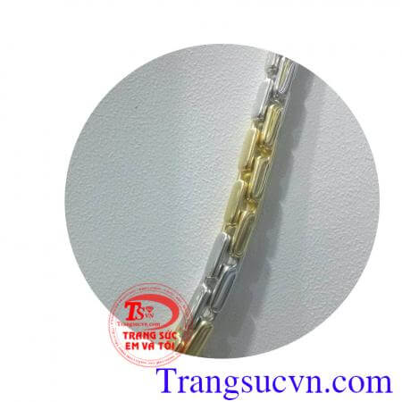 Dây chuyền vàng Italy hai màu 18k 75%Au nhập khẩu nguyên chiếc dây chuyền vàng màu +vàng trắng,sáng bóng,dây chuyền nam vàng Ý bền đẹp,Ưa chuộng,Đẳng cấp dây chuyền khách hàng đánh giá Uy Tín