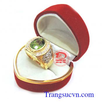 Nhẫn nam peridot tỳ hưu