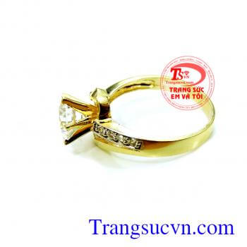 Nhẫn nữ vàng trái tim kim