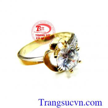 Nhẫn nữ vàng trái tim kim