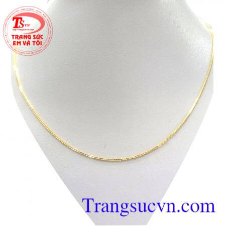 Dây chuyền vàng Italy 18k mảnh tinh tế,dây chuyền vàng ý hợp thơi trang chất lượng vàng đảm bảo,màu sắc vàng bền đẹp,sáng bóng,Uy tín nhiều năm,khách hàng dùng dây chuyền Ưa chuộng nhất trong các loại dây chuyền vàng