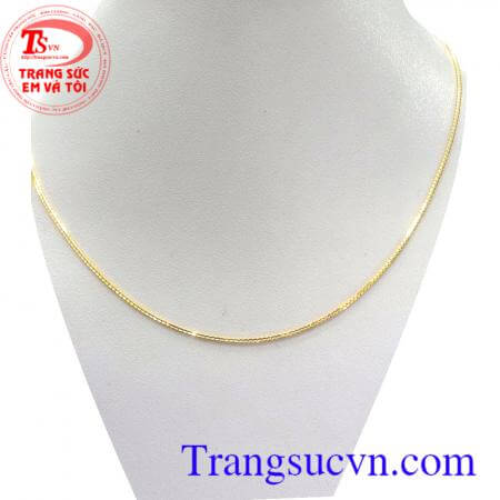 Dây chuyền 18k nữ tinh tế,Dây chuyền vàng Italy 18k mảnh tinh tế,dây chuyền vàng ý hợp thơi trang chất lượng vàng đảm bảo,màu sắc vàng bền đẹp,sáng bóng,Uy tín nhiều năm,khách hàng dùng dây chuyền Ưa chuộng nhất trong các loại dây chuyền vàng