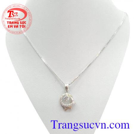 Bộ trang sức vàng trắng 18k