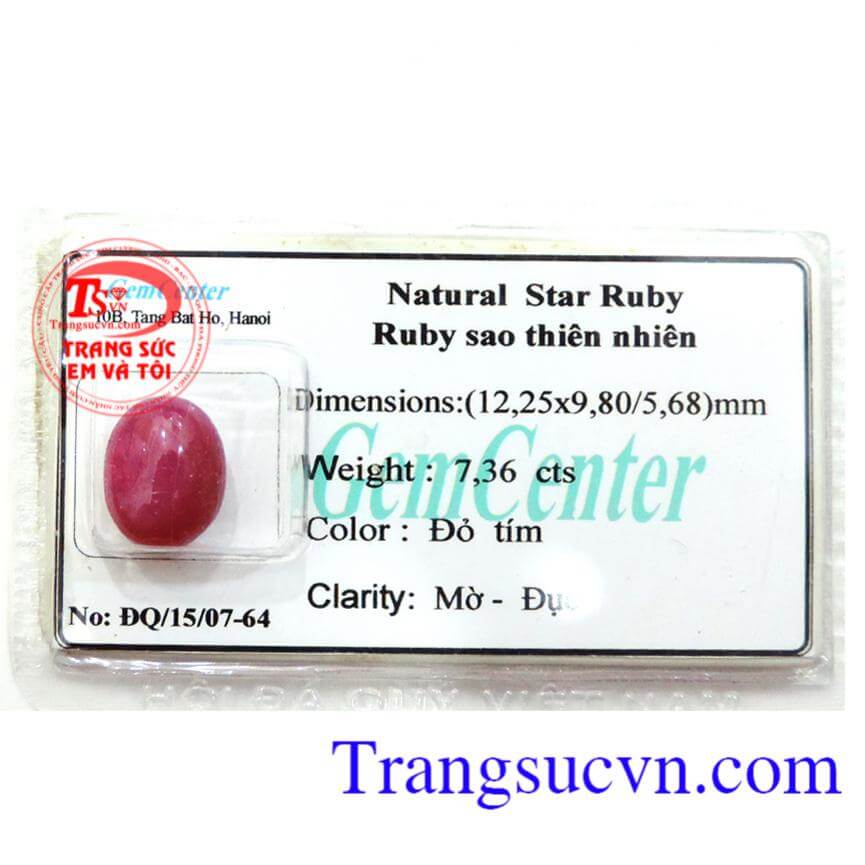 Ruby sao tự nhiên thịnh vượng