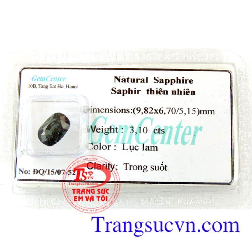 Saphire thiên nhiên lục lam