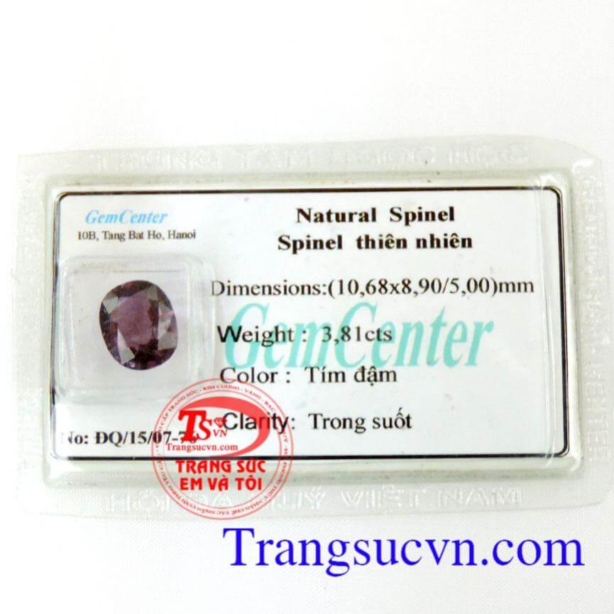 Spinel thiên nhiên cao cấp tím đậm