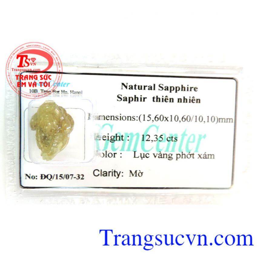 Cóc ngậm tiền sapphire vàng