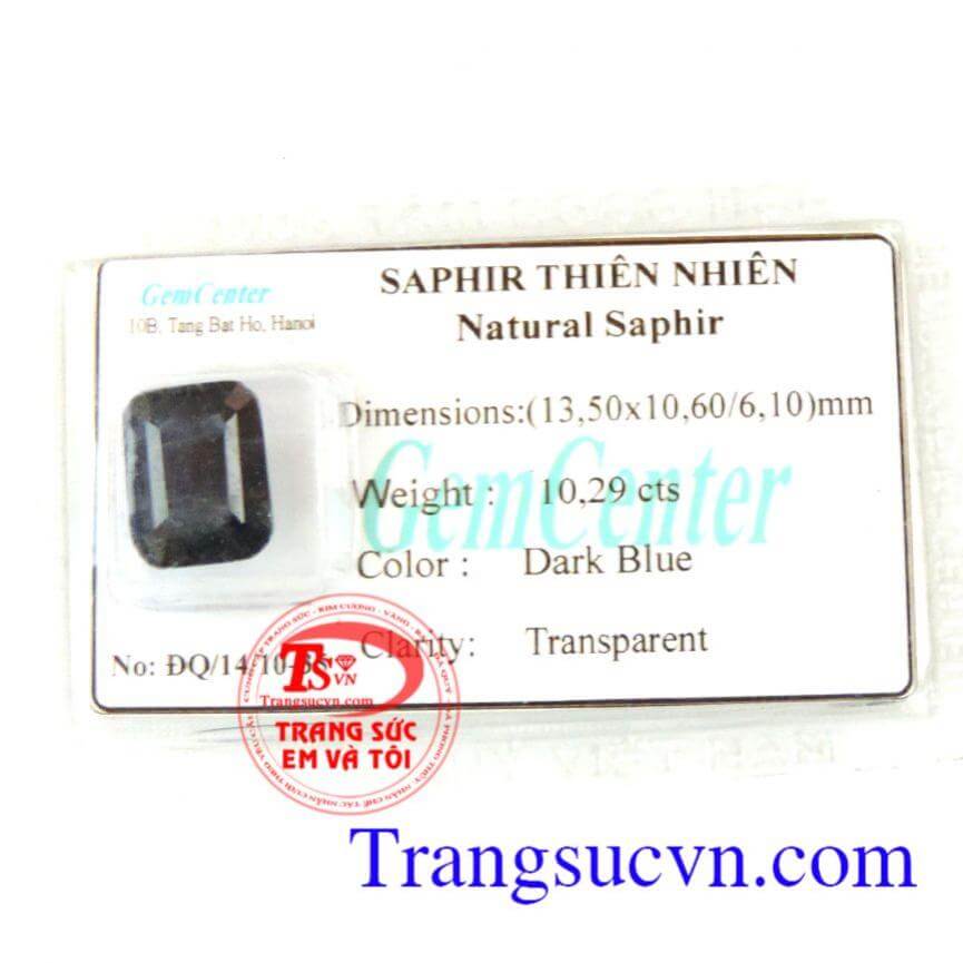 Saphir chữ nhật đẹp 10,15ct
